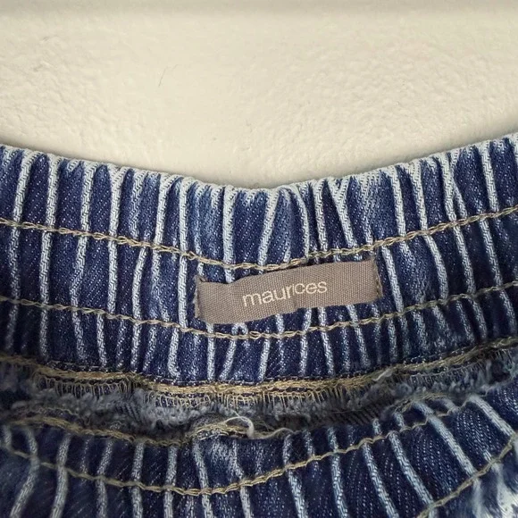Maurices Pull On Denim Shorts Elastic Waist Comfort Casual‎ Summer Size 18W - Picture 9 of 11